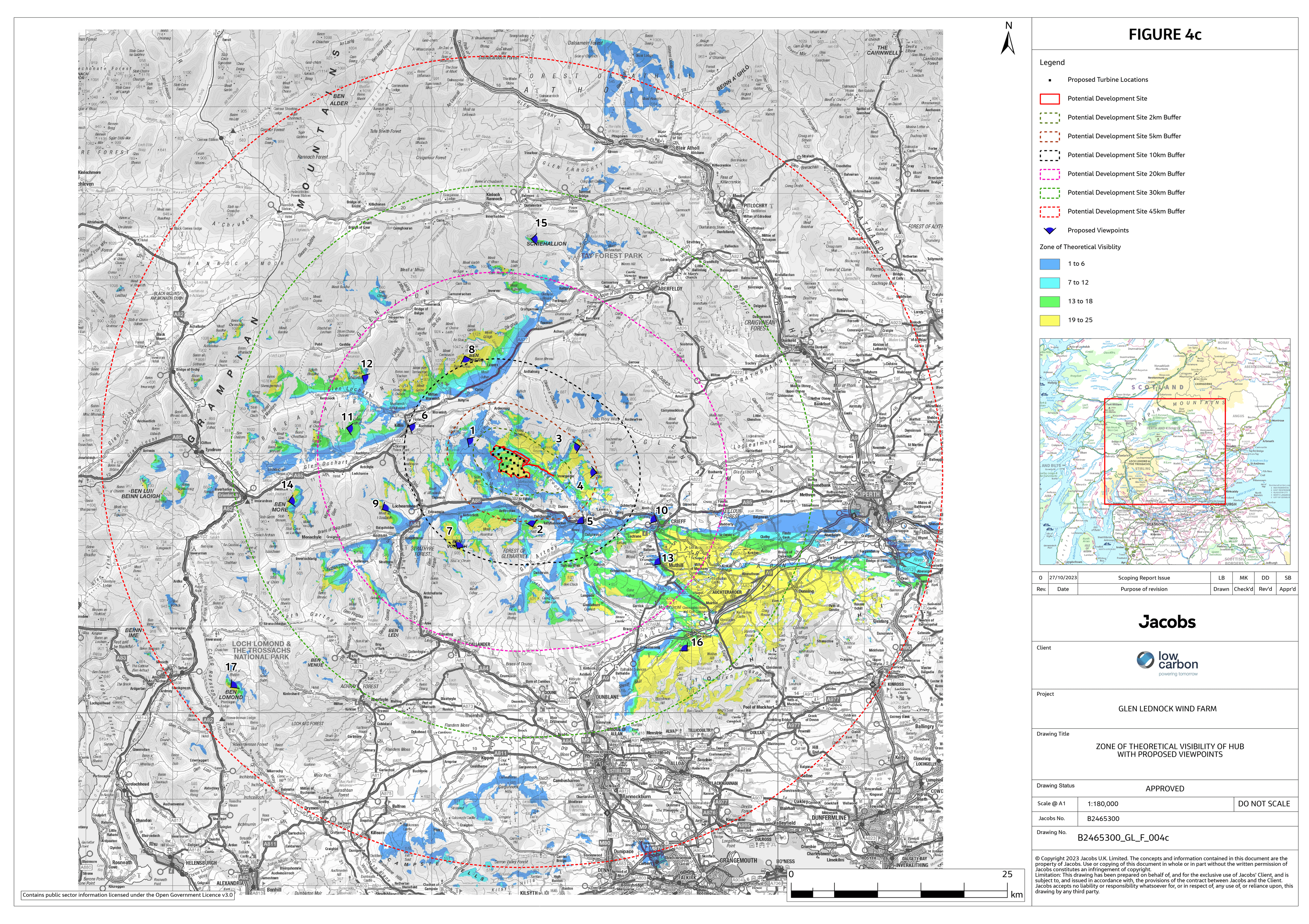 Zone of Theoretical Visibility (hub height) with Proposed Viewpoints