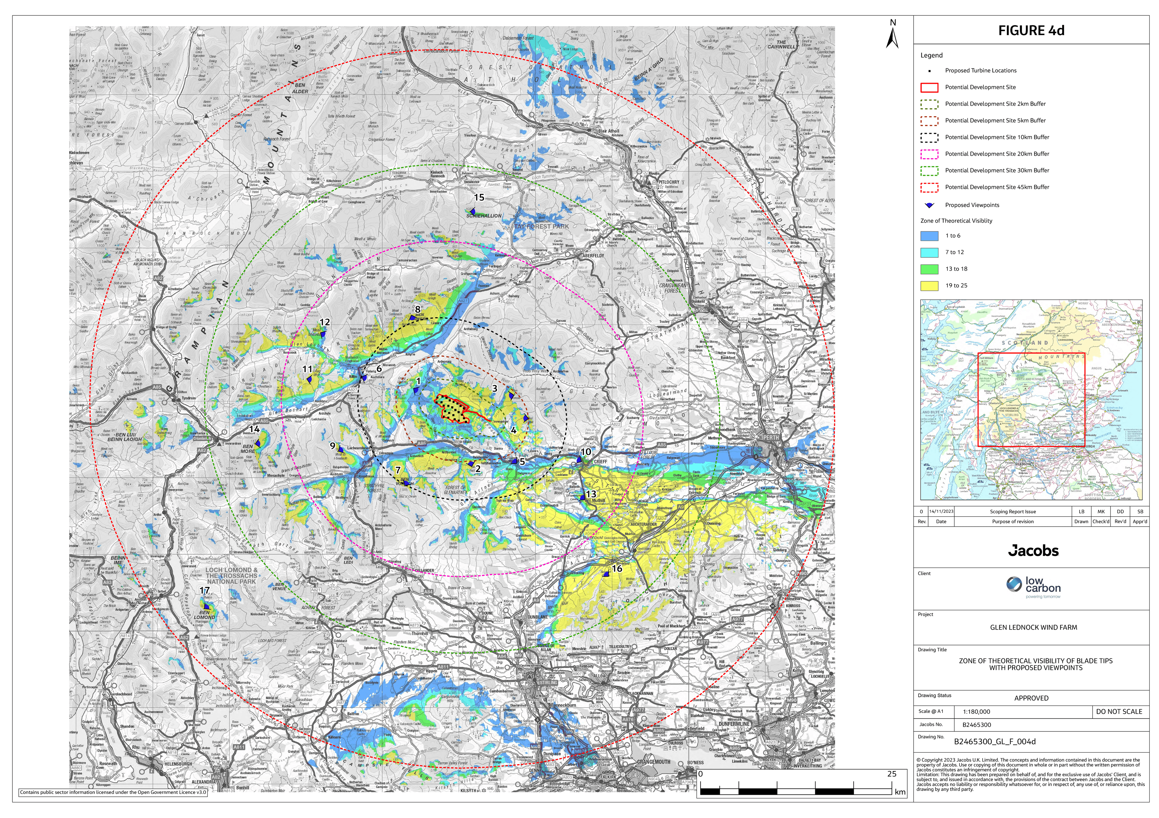 Zone of Theoretical Visibility (blade tips) with Proposed Viewpoints